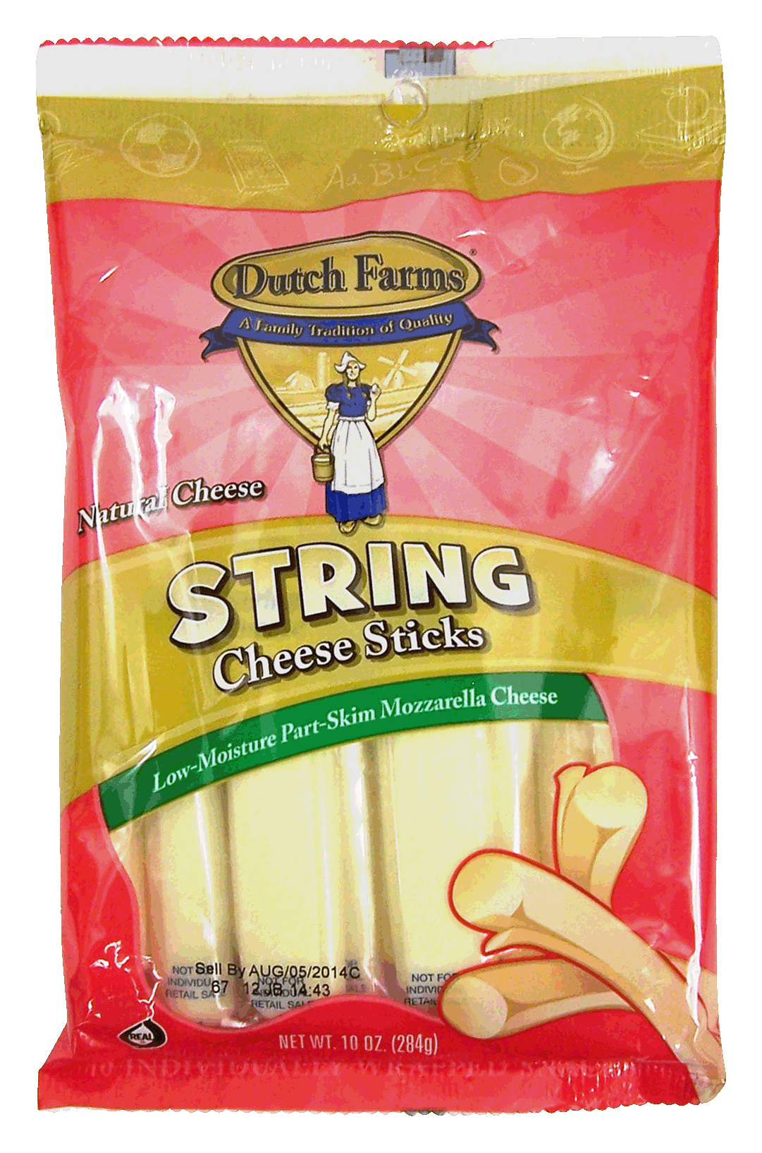 Dutch Farms  natural low-moisture part-skim mozzarella string cheese, 10 individually wrapped snacks Full-Size Picture